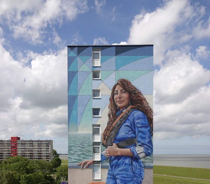 Muurschildering op Dijkzichtflat (Foto IVAK).
